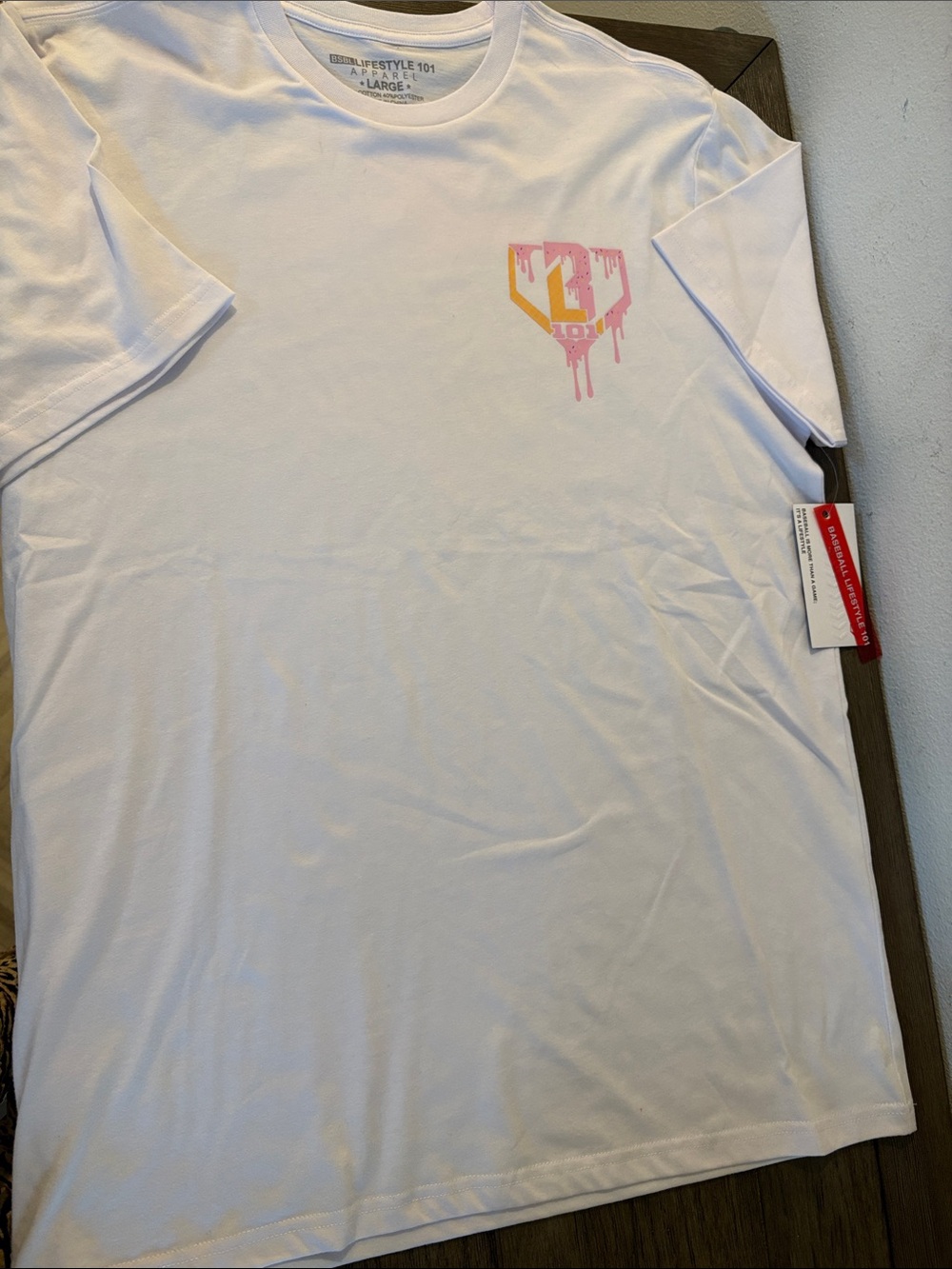NWT [Baseball Lifestyle 101] Ice Cream Short Sleeve T-Shirt Pink White Men’s L - Picture 4 of 11